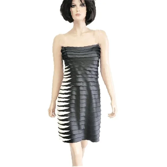 bcbgmaxazria black strapless dress High Slit Ball Gown main image 1